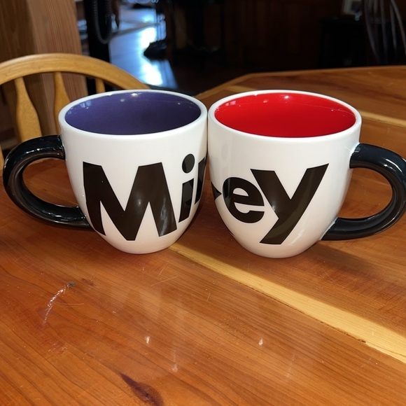 Set of 2 Mickey and Minnie Mouse Coffee Cups Mugs Disney Parks - Picture 4 of 6